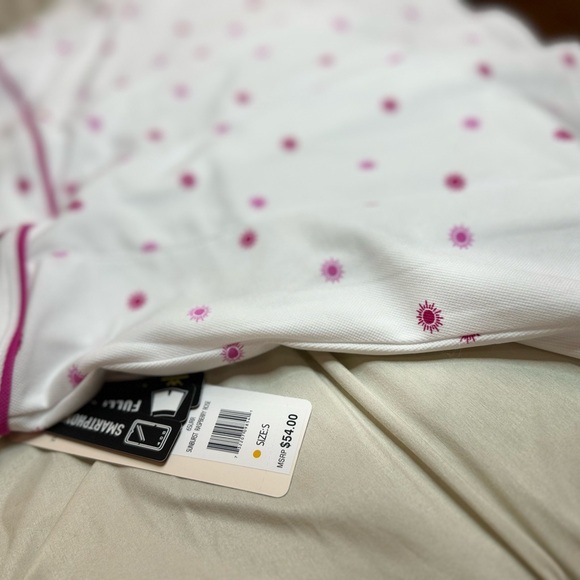 NWT Nanette Lepore White Tennis Skirt Skort w Hot Pink Sunbursts Size Small - Picture 5 of 15